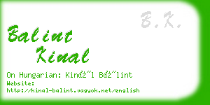 balint kinal business card